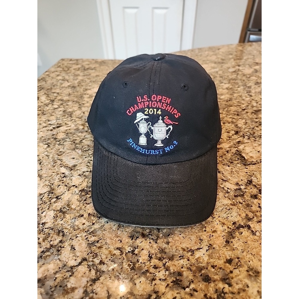US Open Championships 2014 Cap Hat Adult Adjustable Black Cotton GR14‎